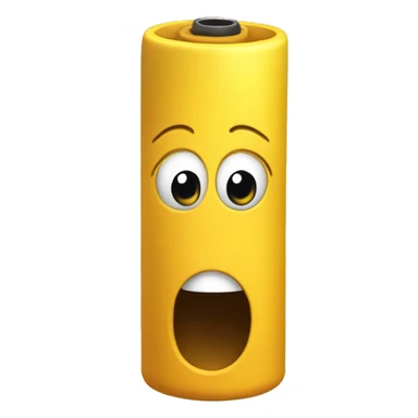 a yellow cylinder shaped whistle with long hair and eyes with eyelashes blowing steam from her mouth sticker