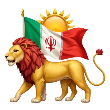Sun and lion on iranian flag sticker