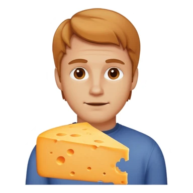 white guy with light brown hair cheddar cheese sticker