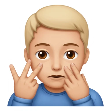 Non il doit tirer ses joue vert l’extérieur avec ses doits sticker