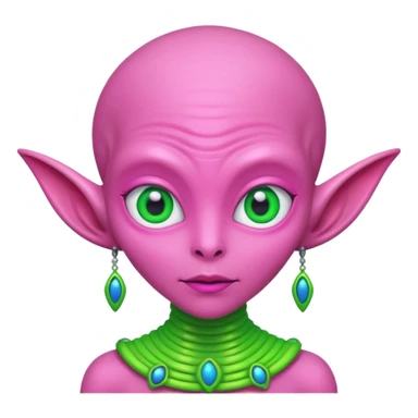 alien living in desert, pink colorful, accessories, just face  sticker