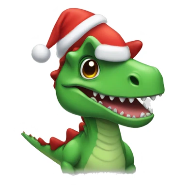 dino with a christmas hat sticker