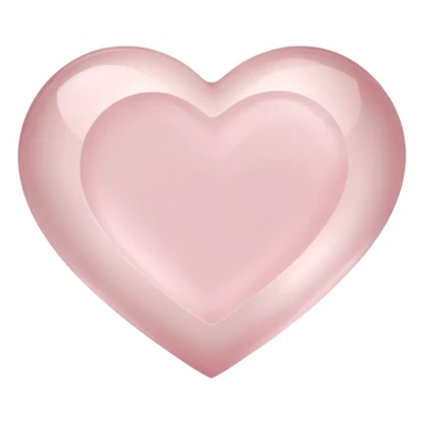 Heart-shaped rose quartz crystal with delicate pink hue and subtle inner cloudiness sticker