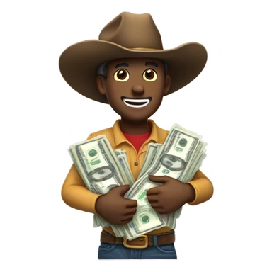 cowboy emoji with money sticker