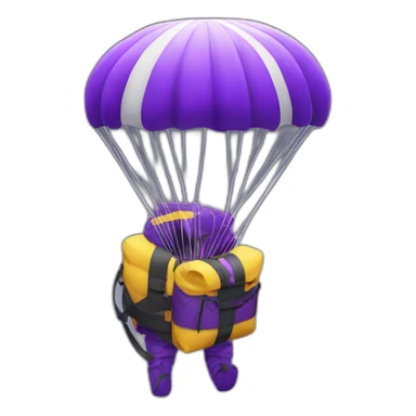 main in purple parachute landed in japan sticker