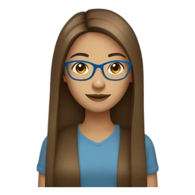 girl-with-blue-glasses-brown-long-straight-hair sticker
