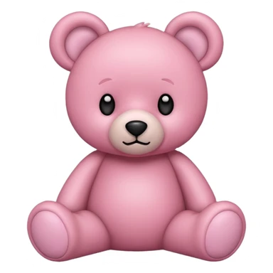 pink teddy bear with perked ears sticker