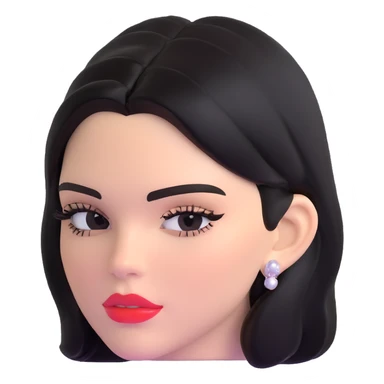 Kendall Jenner, supermodel, longer face shape, shiny glossy lips with lipgloss sticker