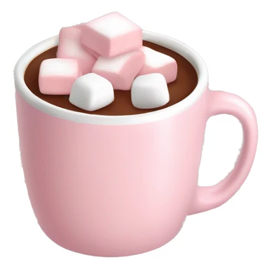 Light Pink mug of hot chocolate with marshmallows  sticker
