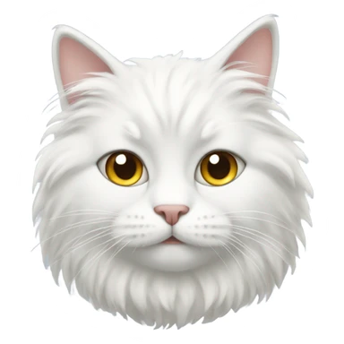 White fluffy cat sticker