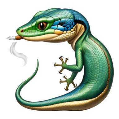 a California blue tailed skink smoking a blunt sticker