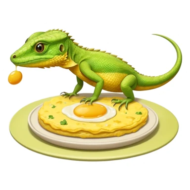 lizard eating omelette sticker