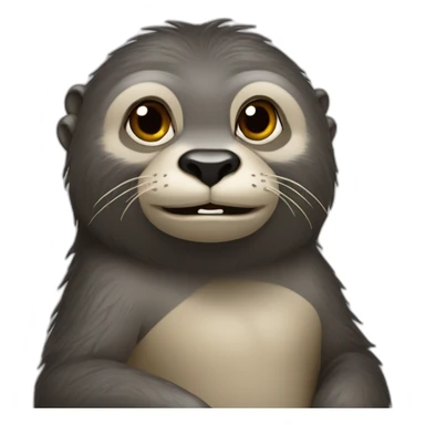 Une loutre sur le dos d'un gorille  sticker
