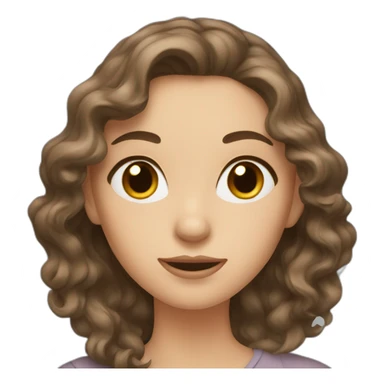 lady with grey eyes and wavy brown hair  sticker