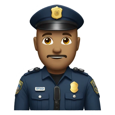 Bald man with light brown beard in police uniform  sticker