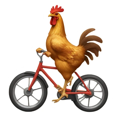 A chicken riding a bike sticker