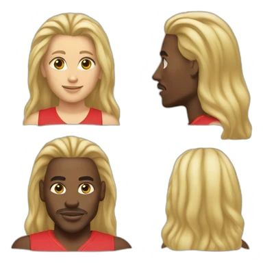 Michael jordan with blonde long hair sticker
