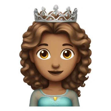 Brown hair princess sticker