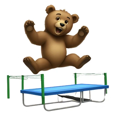 A bear jumping on a trampoline sticker