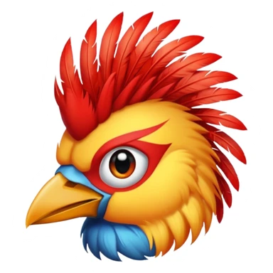 bird with piercings  and mohawk single vibrant colour  sticker