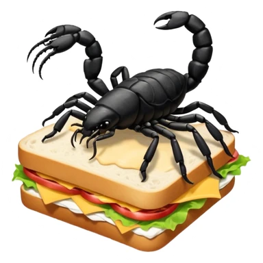 MAKE A SCORPION ON TOP OF A EHITE FLUFFY CLOUD THAT IS HOLDING A SANDWICH IN ITS CLAW AND LOOKING LIKE ITS EATING IT AND ITS NOT ON TOP OF THE SANDWICH ITS HOLDING IT AND NO SANDWICH UNDER ITS FEET OMG JUST MAKE A CLOUD AND ON TOP OF IT IT SHOULD BE A SCORPRON. HOLDING A SANDWICH sticker