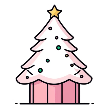 Pink christmas sticker