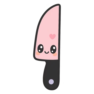 gothic knife, black and pink, kawaii style sticker