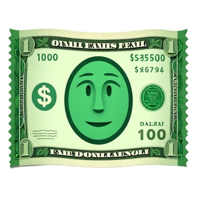 14 dollar bill flat sticker
