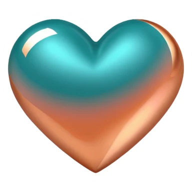 A teal, orang, and rose gold heart, please.  sticker