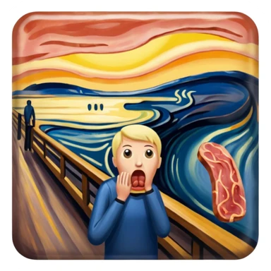 Edvard munch The Scream painting with SPAM MEAT landscape  sticker