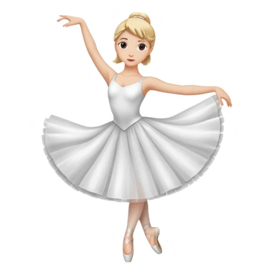 female ballet dancer, blond hair, white dress, elegant pose sticker