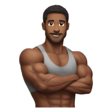 Fitness man flexing arm sticker