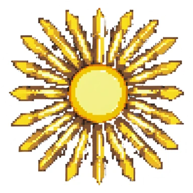 sun with radiating beams sticker