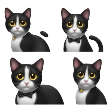 Three tuxedo cats  sticker