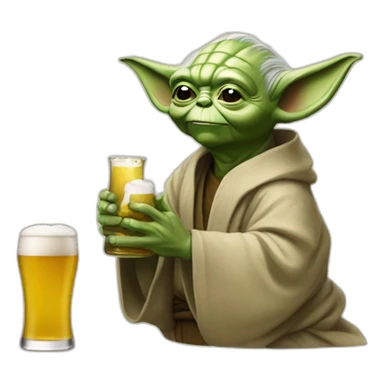 Yoda qui boit une bière sticker