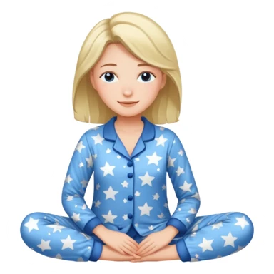  "type": "human",
      "look": "woman in star-print pyjamas, soft blue set, sleepy smile", sticker