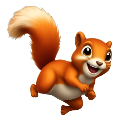 little jumping orange burnt squirrel sticker