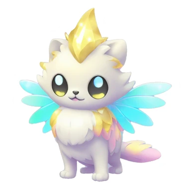 Shiny Shy Cool Sparkly Colorful Pastel beautiful fantasy Kawaii Ethereal Sona Fakemon-animal Full Body sticker