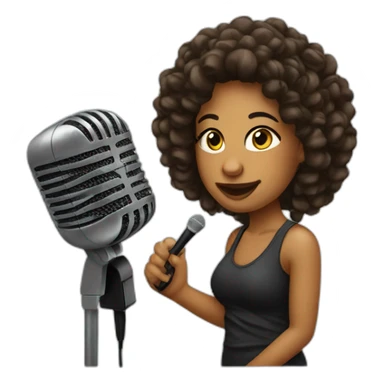 bad gyal with microfone sticker