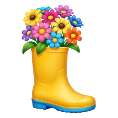 colorful flowers in rainboot sticker