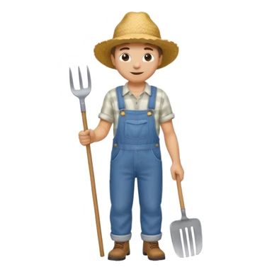 High resolution of  full body farmer sticker