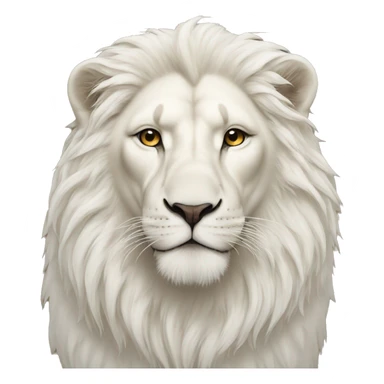 White lion with a white gold crow sticker