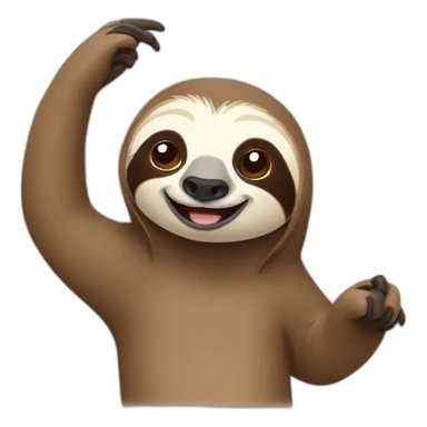 sloth with italian hand gesture sticker