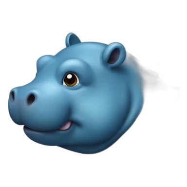 Hippopotame très très bleu avec des symboles noir sur sa peaux  sticker