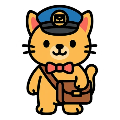 postman cat, very cute sticker