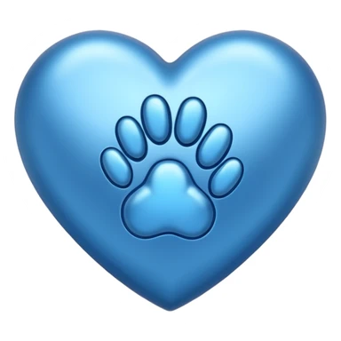 blue heart with a paw print sticker