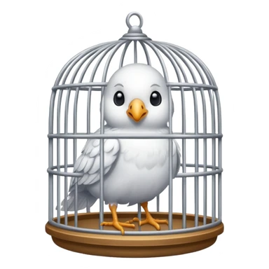 white bird in cage sticker