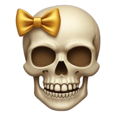 Skull with a bow sticker