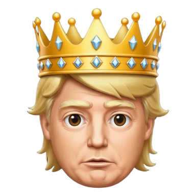 face of donald trump wearing a crown sticker