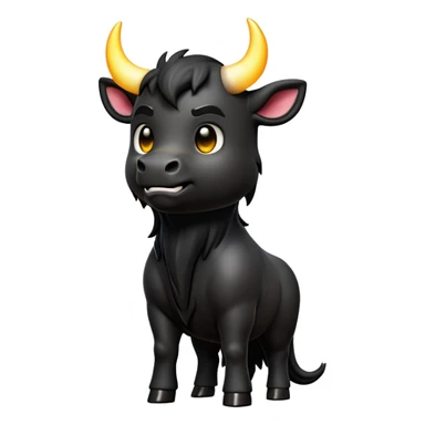 cinematic-[black bull]-realistic-full-body-standing-emoji,-tail-flicking-lazily,-head-tilted-dramatically,-sleek-[black]-fur,-simplified-yet-realistic-focused-features,-highly-detailed,-glowing-with-an-almost-sarcastic-glow sticker